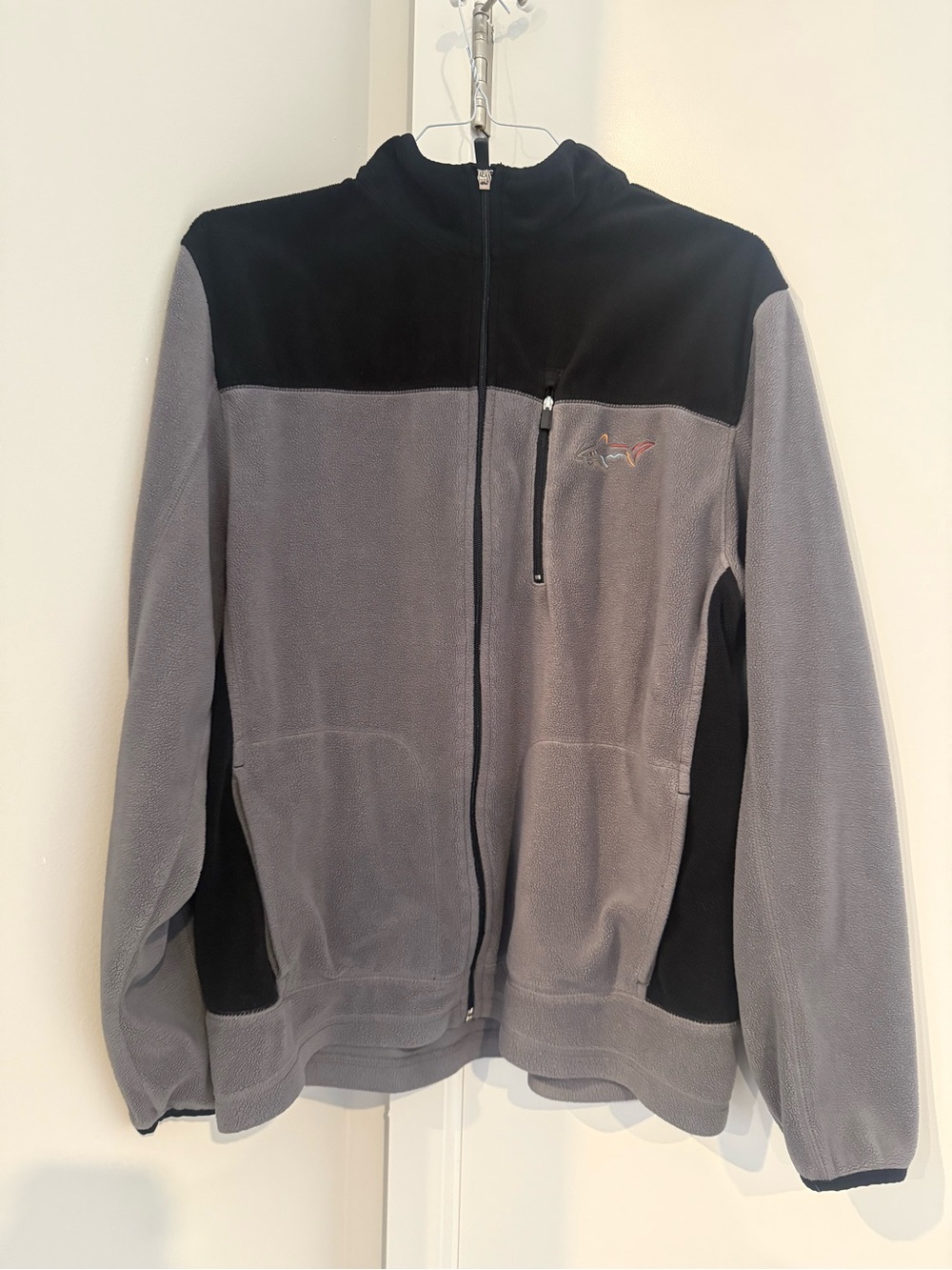 Greg Norman Collection Gray and Black Full-Zip Performance Fleece Jacket